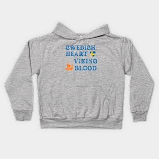 Swedish Heart Viking Blood. Gift ideas for historical enthusiasts. Kids Hoodie